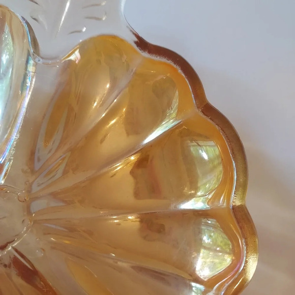 Vintage Jeanette Marigols Carnival Glass 3 Leaf Clover - Picture 6 of 12